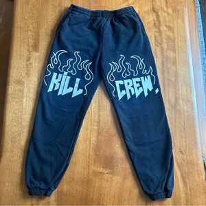 KILL CREW - HEAVYWEIGHT LUX SWEATPANTS FLAME - BLACK / WHITE